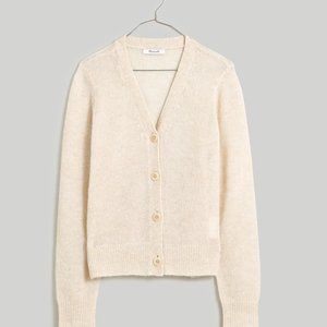 Madewell NWT Alpaca-Blend V-Neck Cardigan - Heather Ecru Color